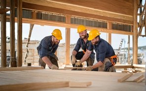 Skilled trades team working on site